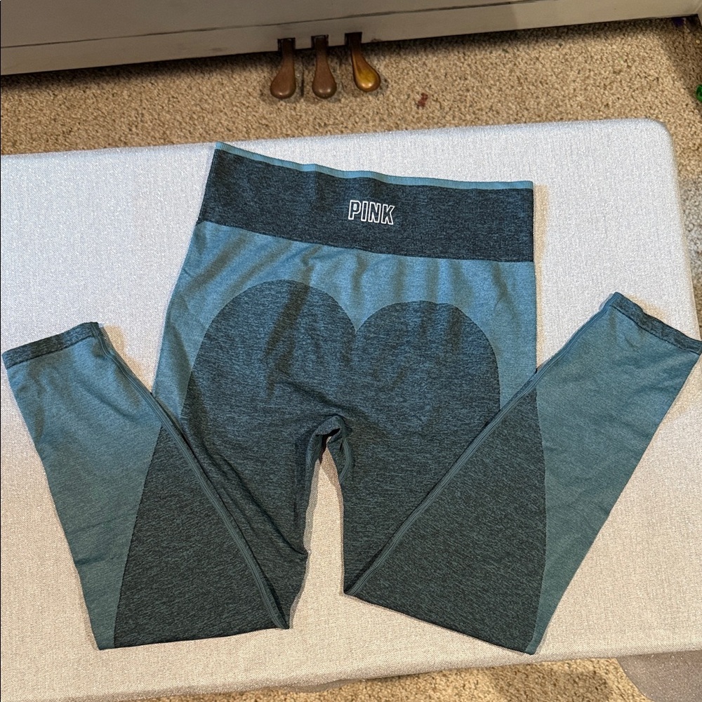 PINK Victoria's Secret Kids Teal and Gray Leggings